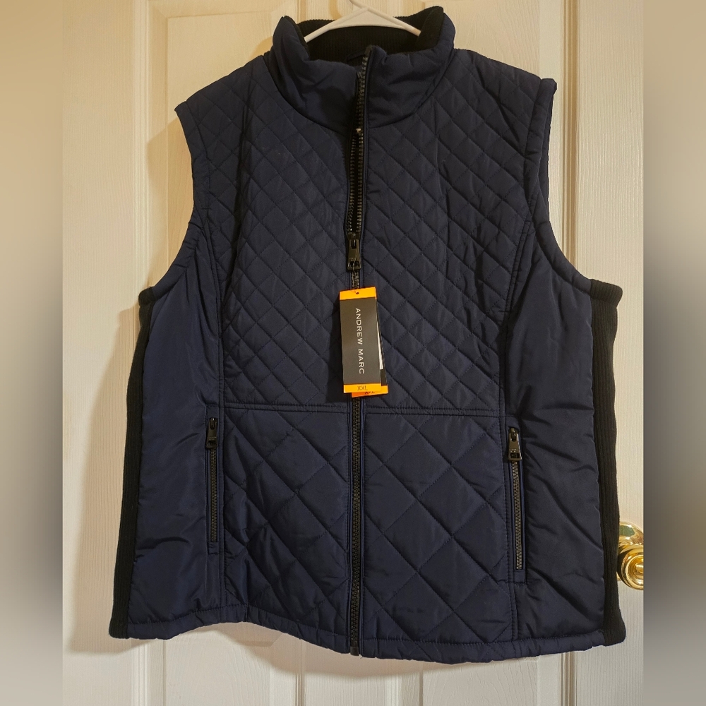 Andrew Marc Midnight Blue Quilted Vest